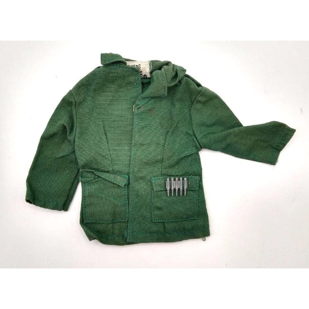 Vintage GI Joe Adventure Team White Tiger Hunt Green Jacket 1970s Hong Kong 12in